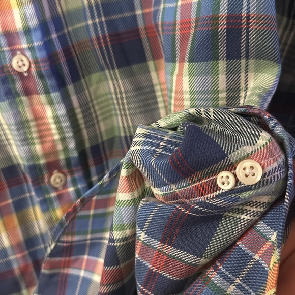 Ralph Lauren Men’s Plaid Button Down Shirt Blue Multi Size Small - Picture 6 of 10